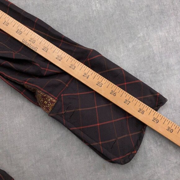 Visconti Uomo Shirt Men 48 Brown Red Check Plaid Contrast Trim Cotton Italy - Picture 6 of 12